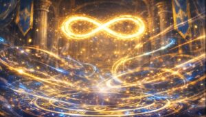 無限の魔力を操る貴族の少年が覚醒するイメージ