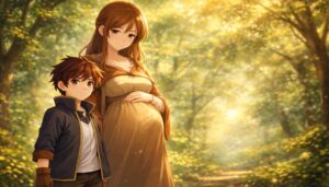 アニメ『最強の王様、二度目の人生は何をする？』幼いアーサーが母アリスを守るイメージ
